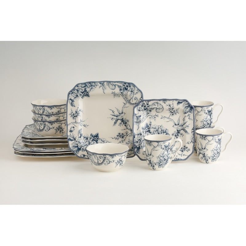 Service de table 16 pièces en porcelaine 222 Fifth Adelaide, bleu