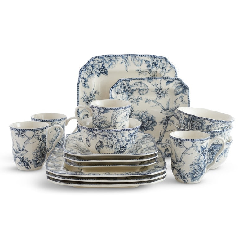Service de table 16 pièces en porcelaine 222 Fifth Adelaide, bleu