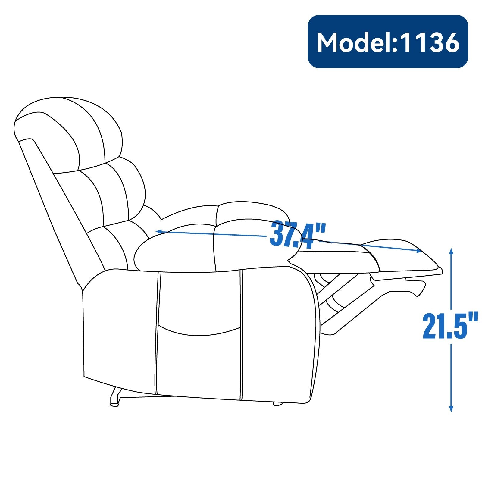 Fauteuil inclinable électrique de grande taille en chenille avec siège de 23 pouces de large et dossier haut, massage par vibration à 8 points et chauffage lombaire