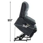 Fauteuil inclinable électrique de grande taille en chenille avec largeur d'assise de 23 pouces et dossier haut, massage par vibration à 8 points et chauffage lombaire