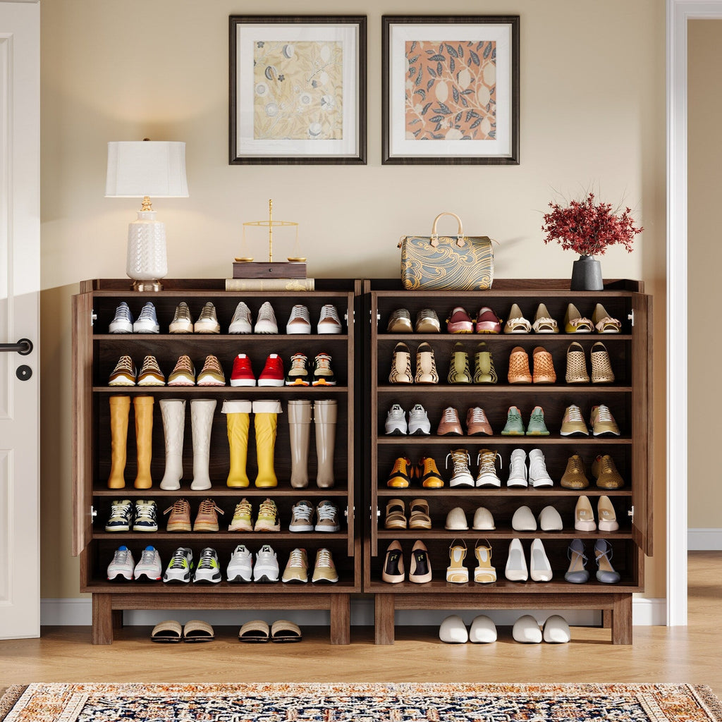 Meuble de rangement à chaussures 24 paires avec porte pour entrée et salon