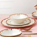 Service de table 24 pièces en porcelaine tendre, service pour 4 personnes, par Lorren Home Trends