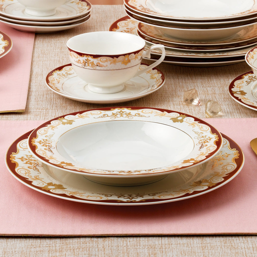 Service de table 24 pièces en porcelaine tendre, service pour 4 personnes, par Lorren Home Trends