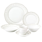 Service de table ondulé 24 pièces en porcelaine pour 4 personnes - Atara