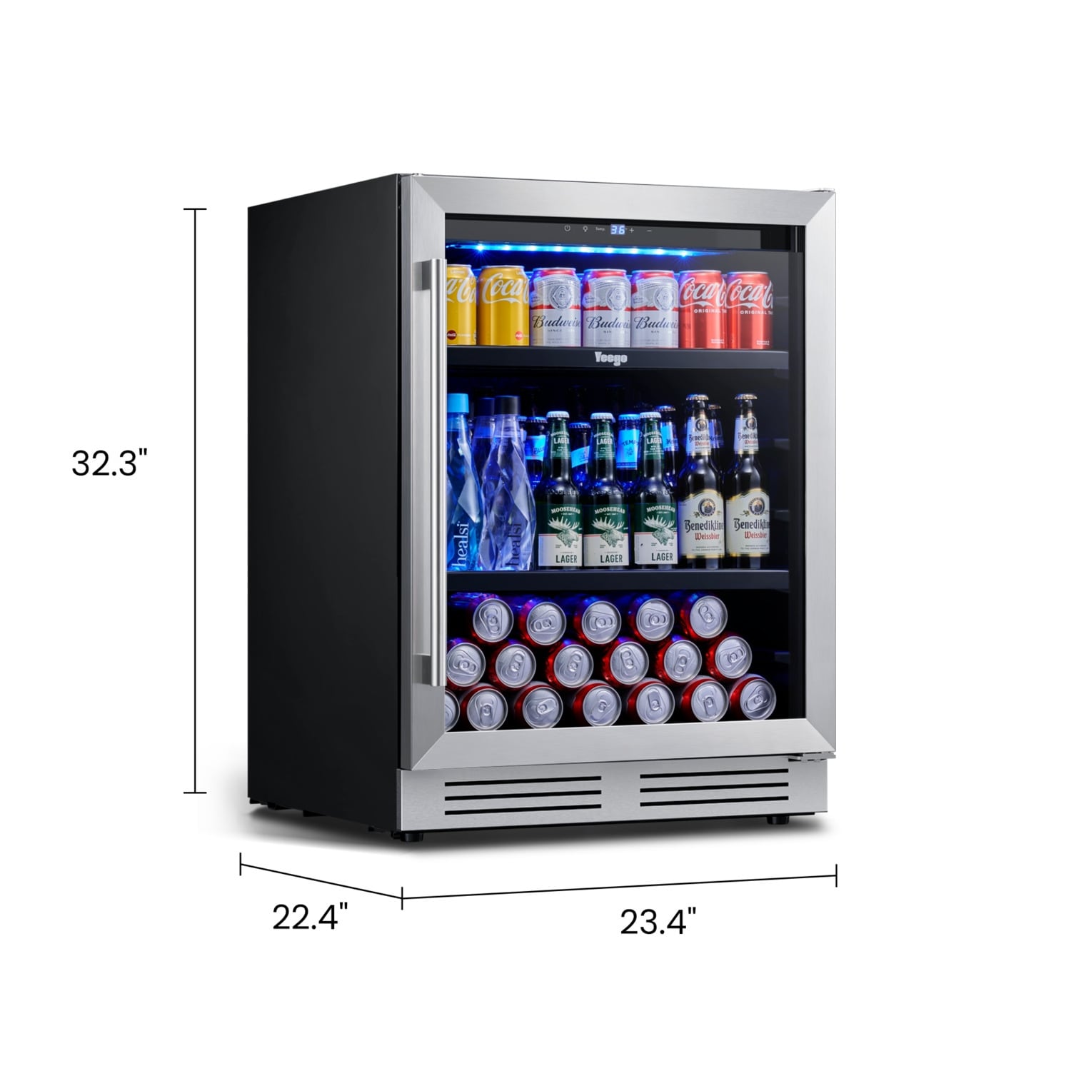 Réfrigérateur à boissons de 24 pouces, 140 canettes, pour boissons gazeuses et vinicoles - 24 pouces
