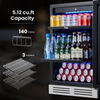 Réfrigérateur à boissons de 24 pouces, 140 canettes, pour boissons gazeuses et vinicoles - 24 pouces