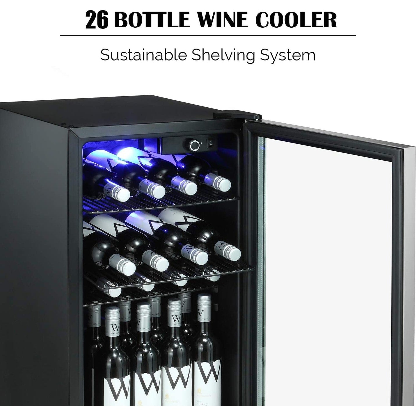 Mini réfrigérateur à vin/armoire pour 26 bouteilles - 44 x 49 x 79 cm