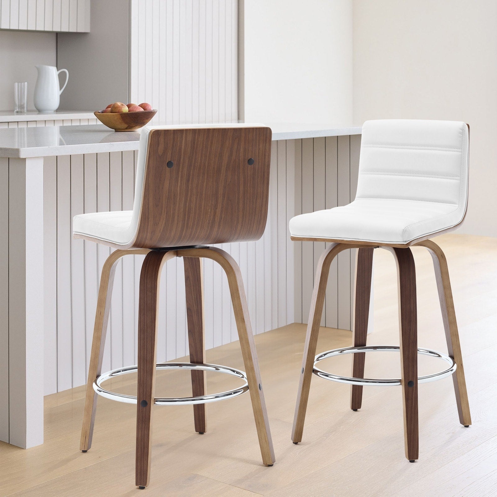 Tabourets de bar/comptoir pivotants en similicuir 26/29, lot de 2/3