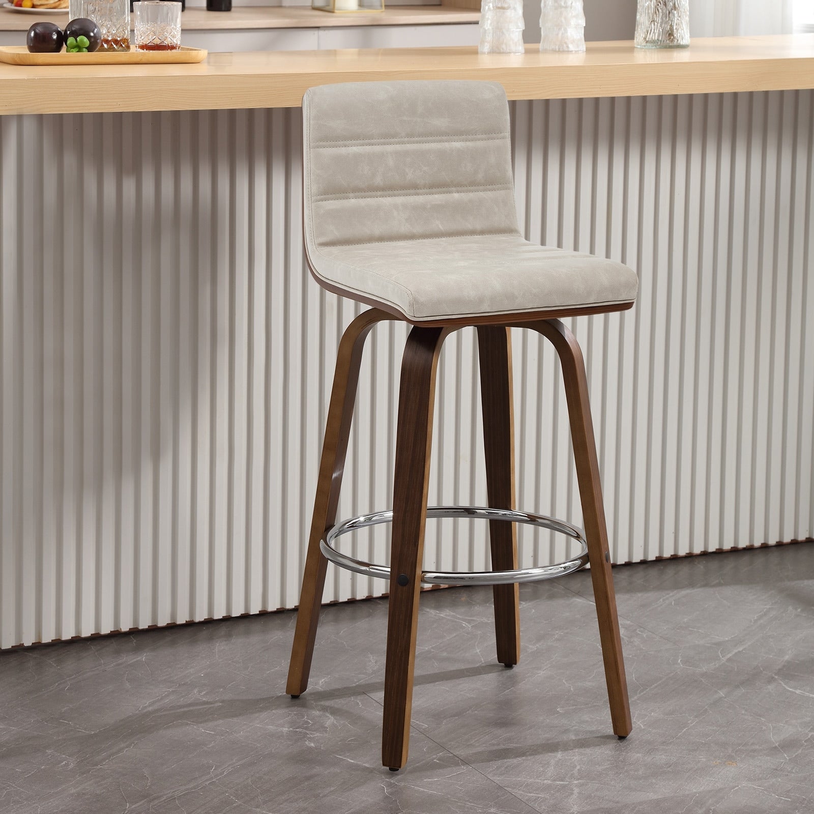 Tabourets de bar/comptoir pivotants en similicuir 26/29, lot de 2/3