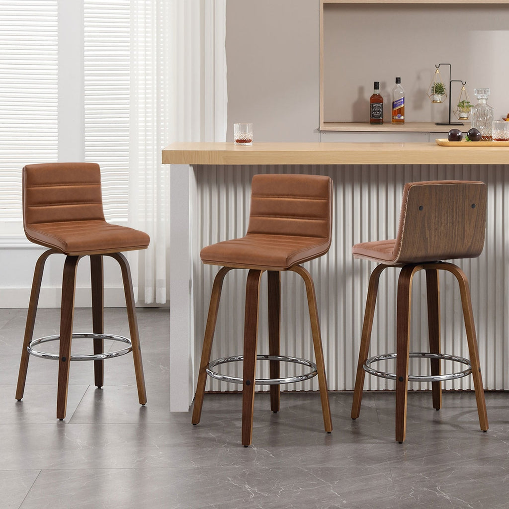 Tabourets de bar/comptoir pivotants en similicuir 26/29, lot de 2/3