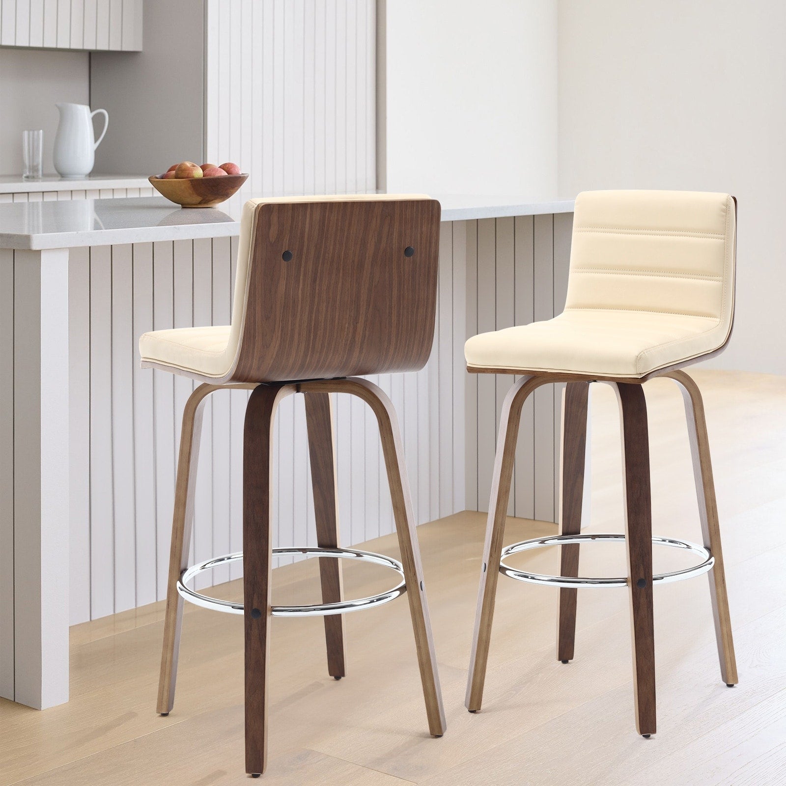 Tabourets de bar/comptoir pivotants en similicuir 26/29, lot de 2/3
