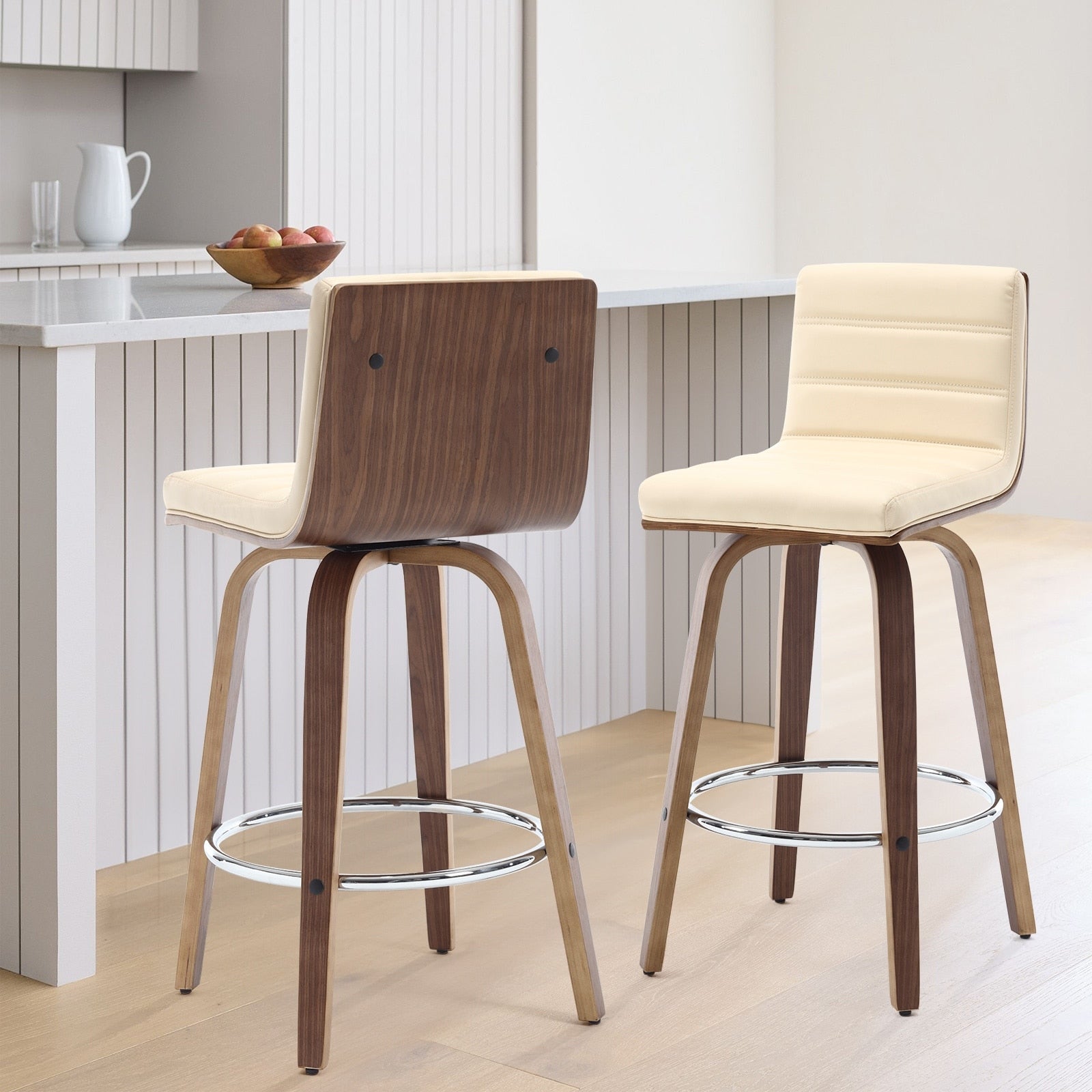 Tabourets de bar/comptoir pivotants en similicuir 26/29, lot de 2/3