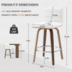 Tabourets de bar/comptoir pivotants en similicuir 26/29, lot de 2/3
