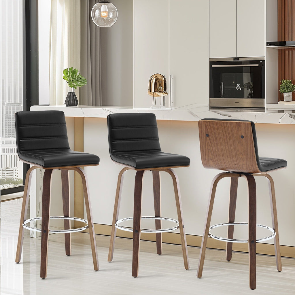 Tabourets de bar/comptoir pivotants en similicuir 26/29, lot de 2/3