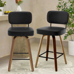 Tabourets de bar pivotants 26/29 avec pieds en bois courbé