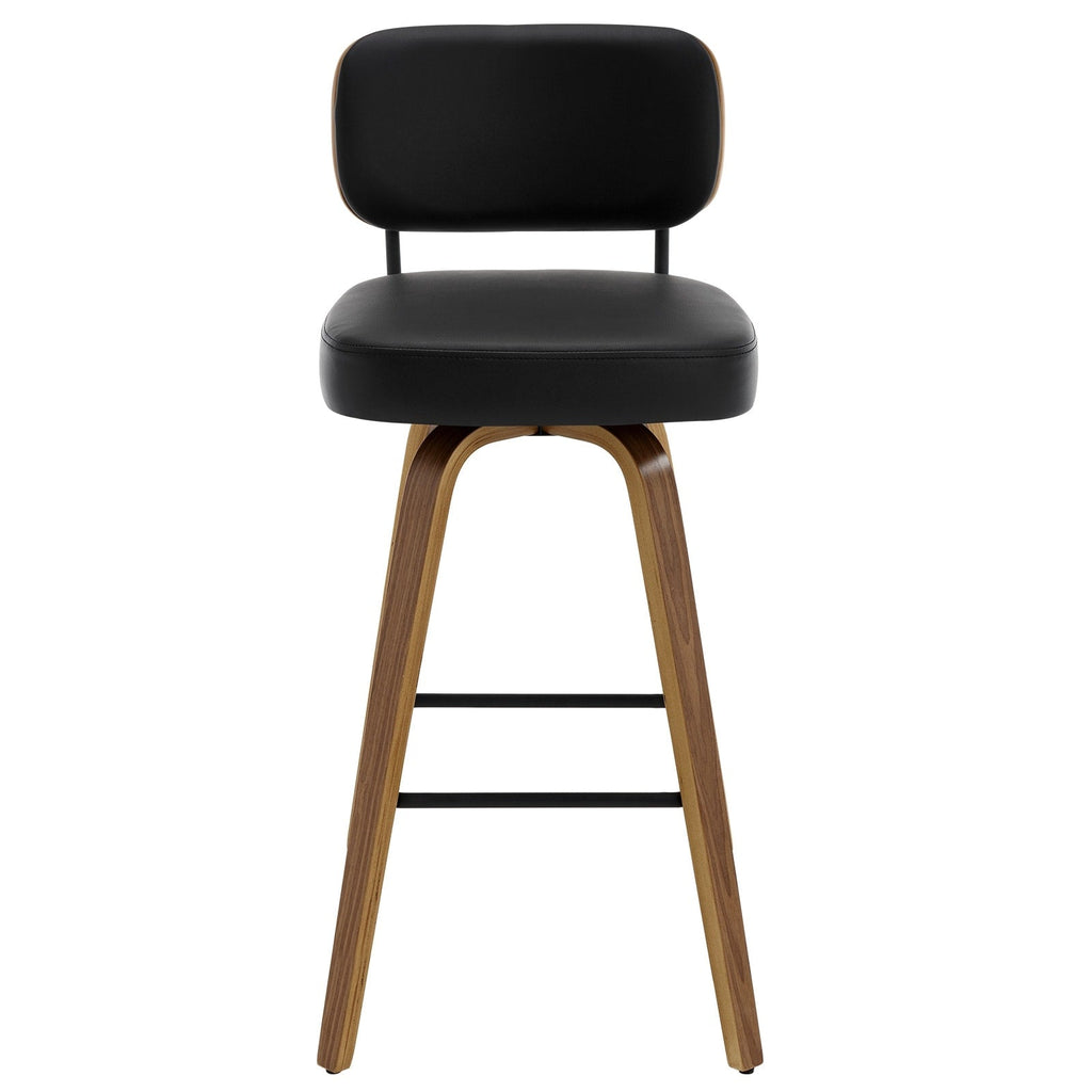 Tabourets de bar pivotants 26/29 avec pieds en bois courbé