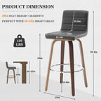 Tabourets de bar/comptoir pivotants en similicuir 26/29, lot de 2/3