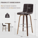 Tabourets de bar/comptoir pivotants en similicuir 26/29, lot de 2/3