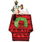 26 décorations de jardin pré-éclairées à LED 3D Peanuts représentant Snoopy sur une niche avec étoile