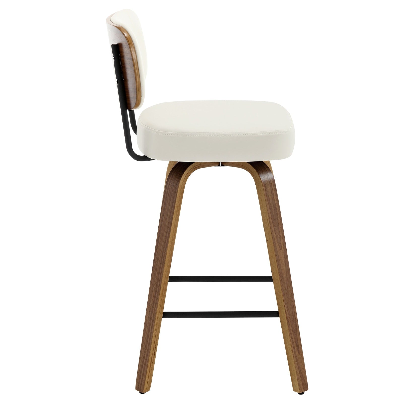 Tabourets de bar pivotants 26/29 avec pieds en bois courbé