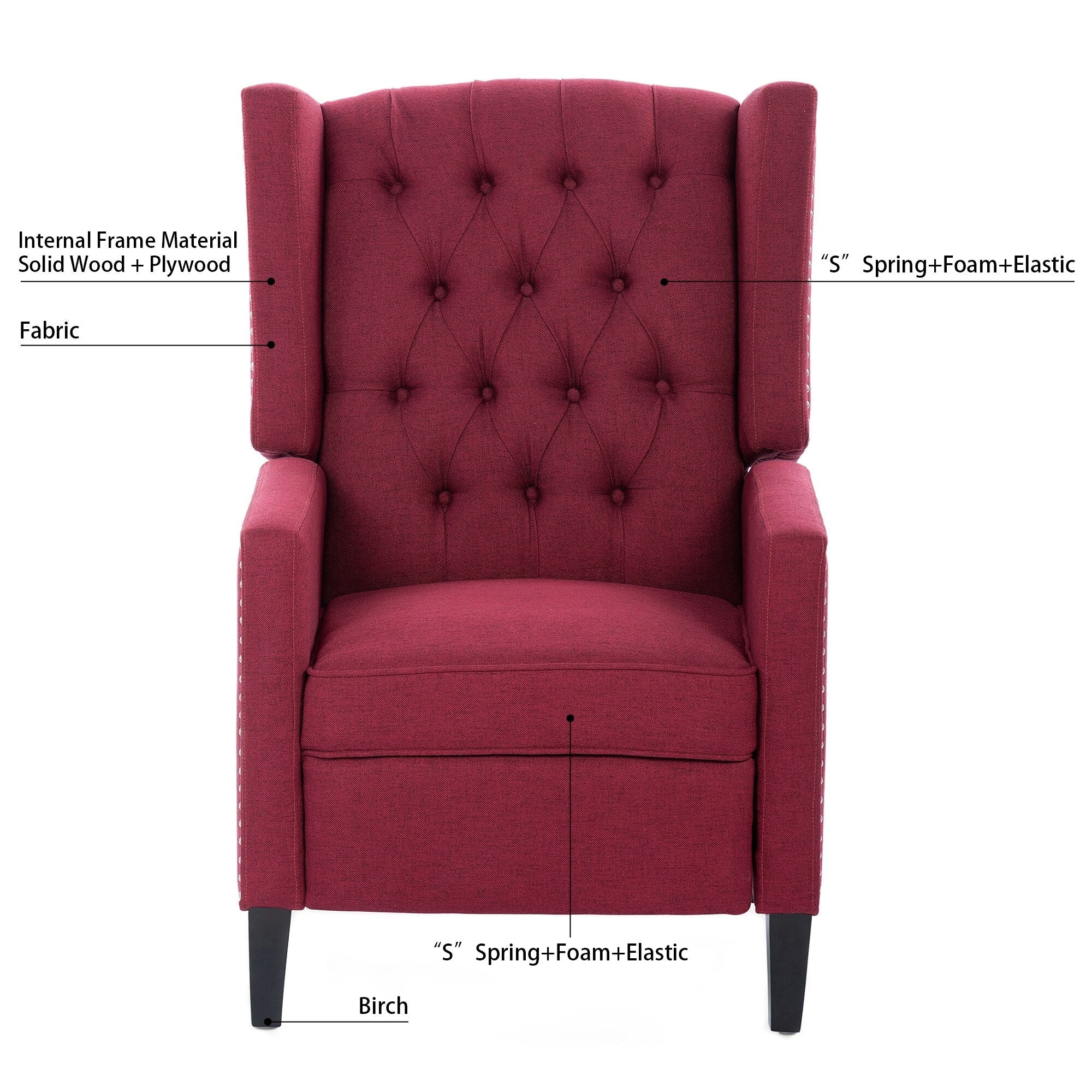Fauteuil inclinable manuel large de 27,16 pouces