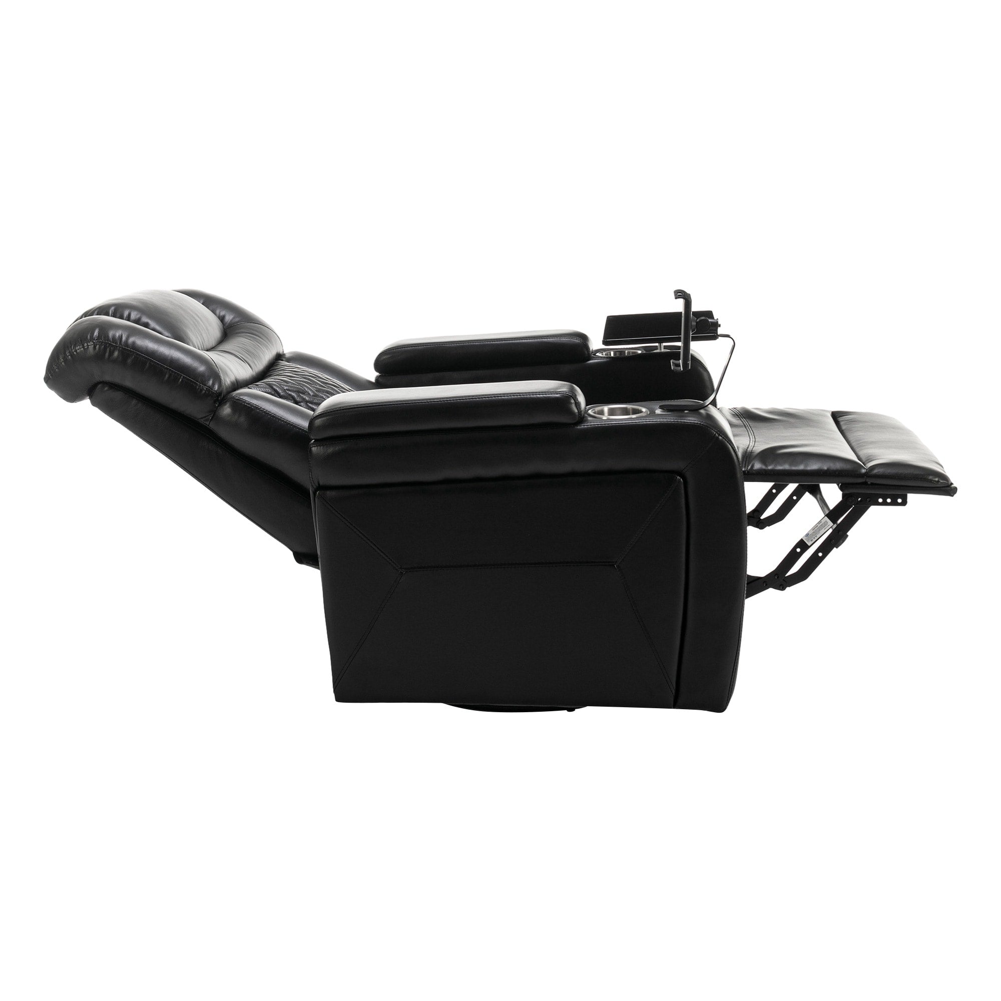 Fauteuil inclinable électrique pivotant à 270 degrés en cuir PU, siège individuel, fauteuil inclinable pour home cinéma avec dossier confortable et plateau