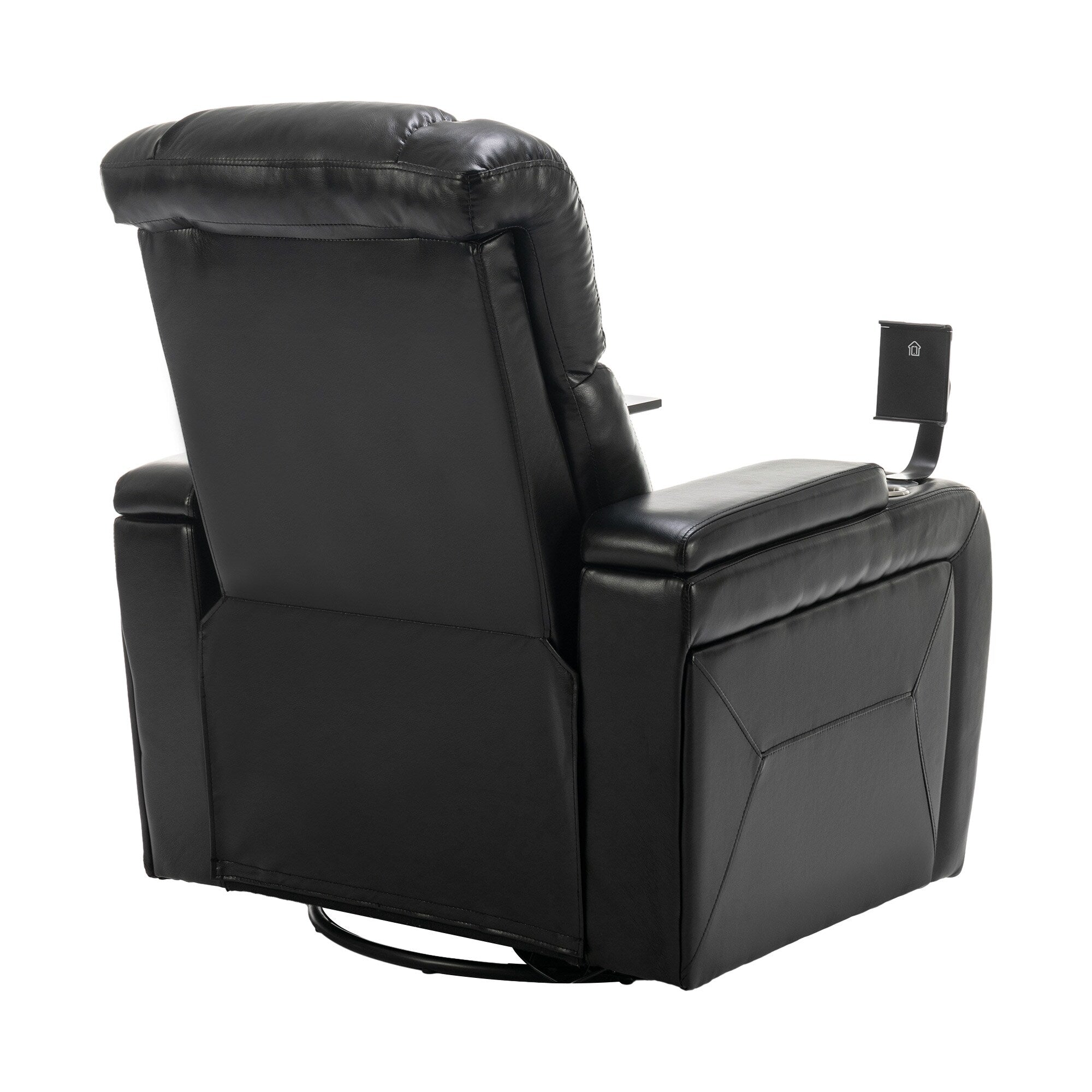 Fauteuil inclinable électrique pivotant à 270 degrés pour home cinéma avec plateau, support pour téléphone, porte-gobelet et port USB