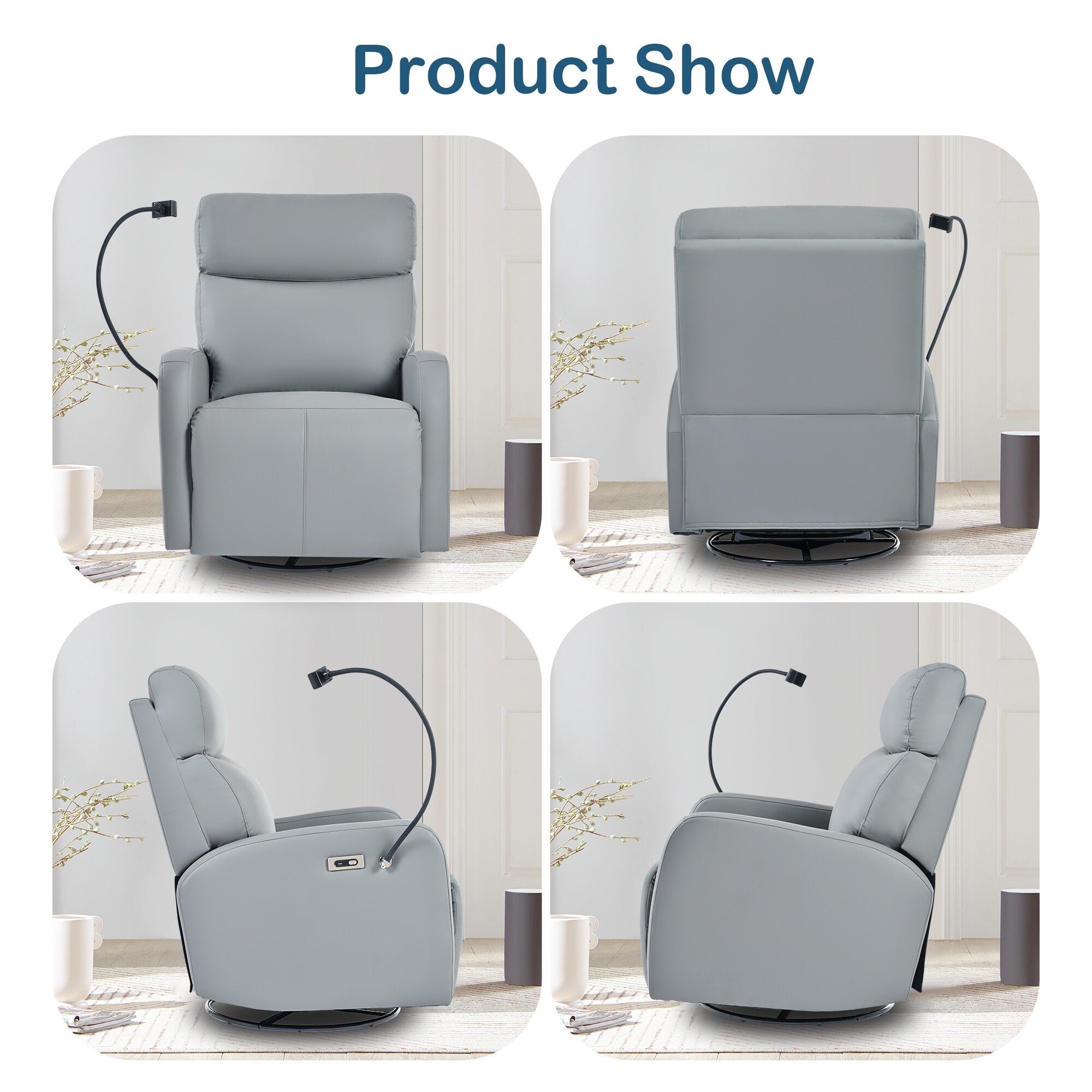 Fauteuil inclinable à bascule pivotant à 270°