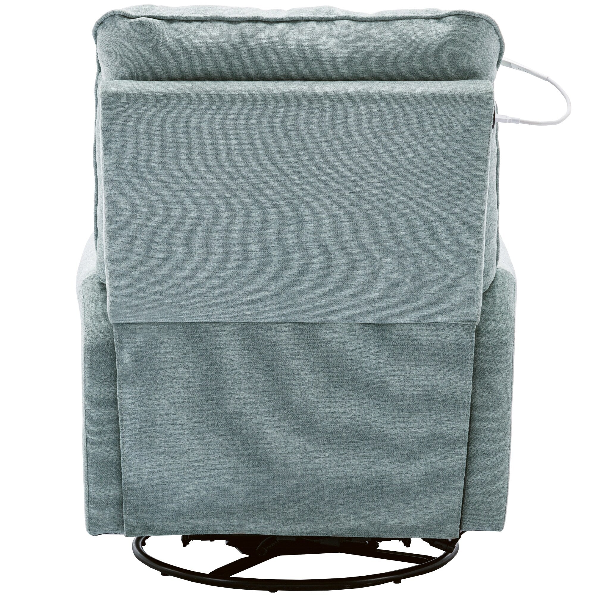 Fauteuil inclinable pivotant à 270° avec ports USB, lampe tactile, poche de rangement latérale et base à bascule