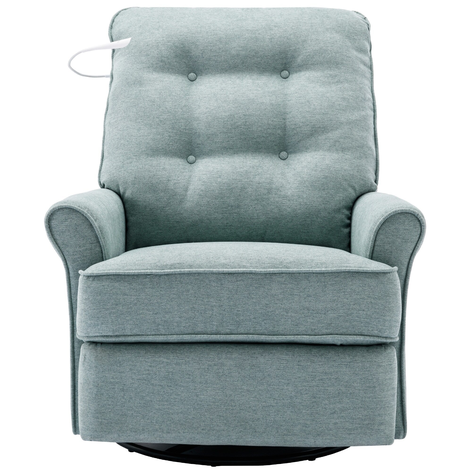 Fauteuil inclinable pivotant à 270° avec ports USB, lampe tactile, poche de rangement latérale et base à bascule