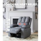 Fauteuils inclinables pivotants surdimensionnés de 27 pouces à 360° avec chauffage et massage