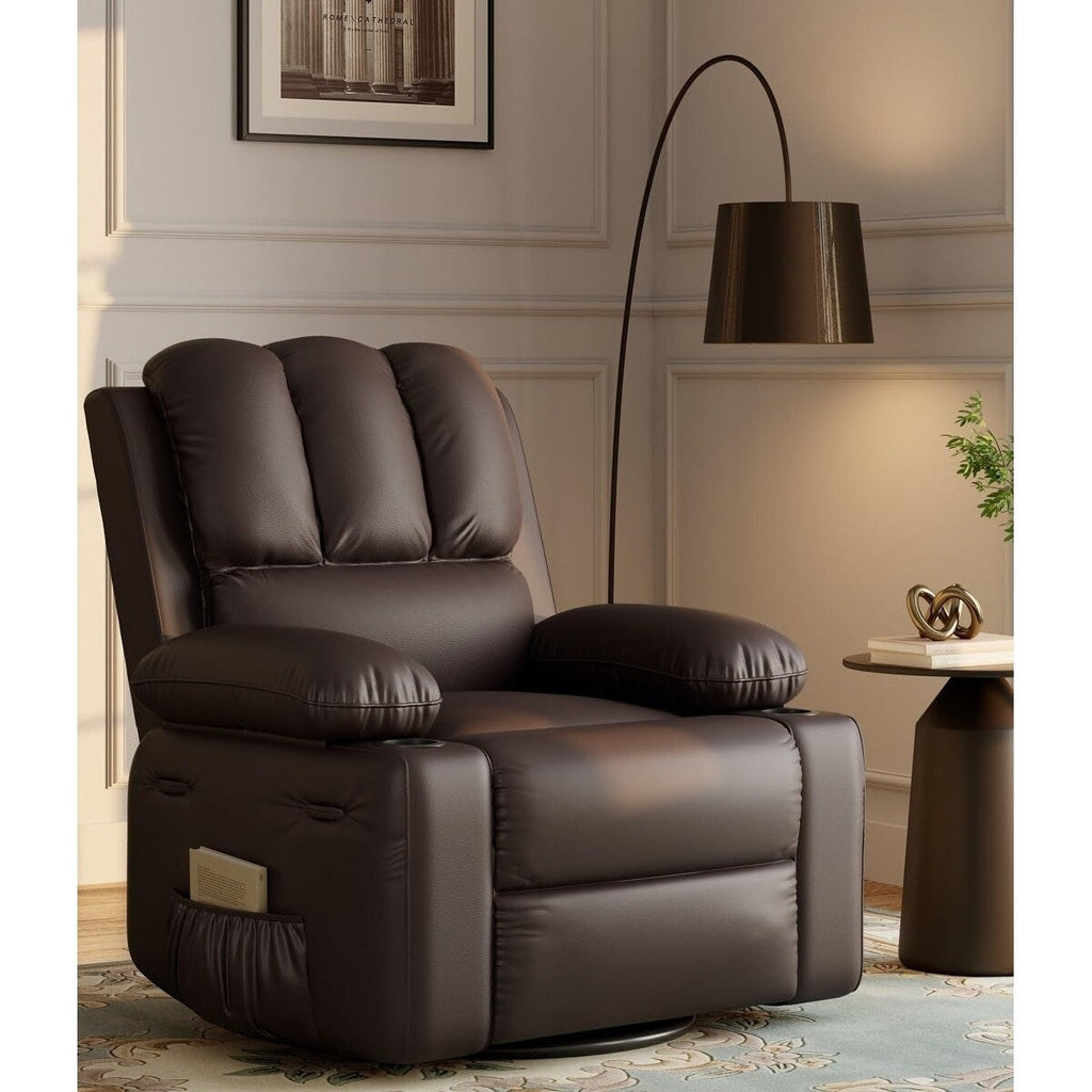 Fauteuils inclinables pivotants surdimensionnés de 27 pouces à 360° avec chauffage et massage