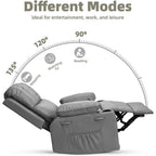 Fauteuils inclinables pivotants surdimensionnés de 27 pouces à 360° avec chauffage et massage