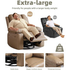 Fauteuils inclinables pivotants surdimensionnés de 27 pouces à 360° avec chauffage et massage