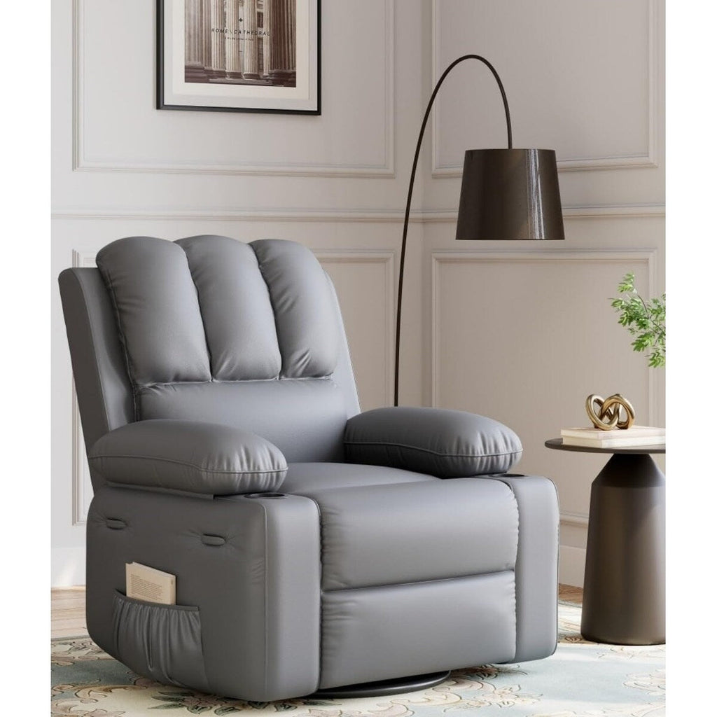 Fauteuils inclinables pivotants surdimensionnés de 27 pouces à 360° avec chauffage et massage
