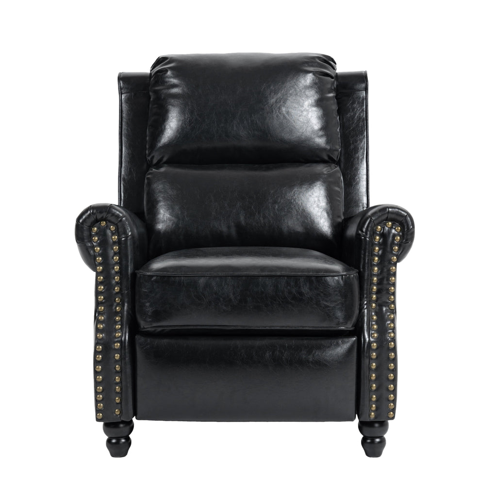 Ensemble de 2 fauteuils inclinables manuels avec garniture cloutée