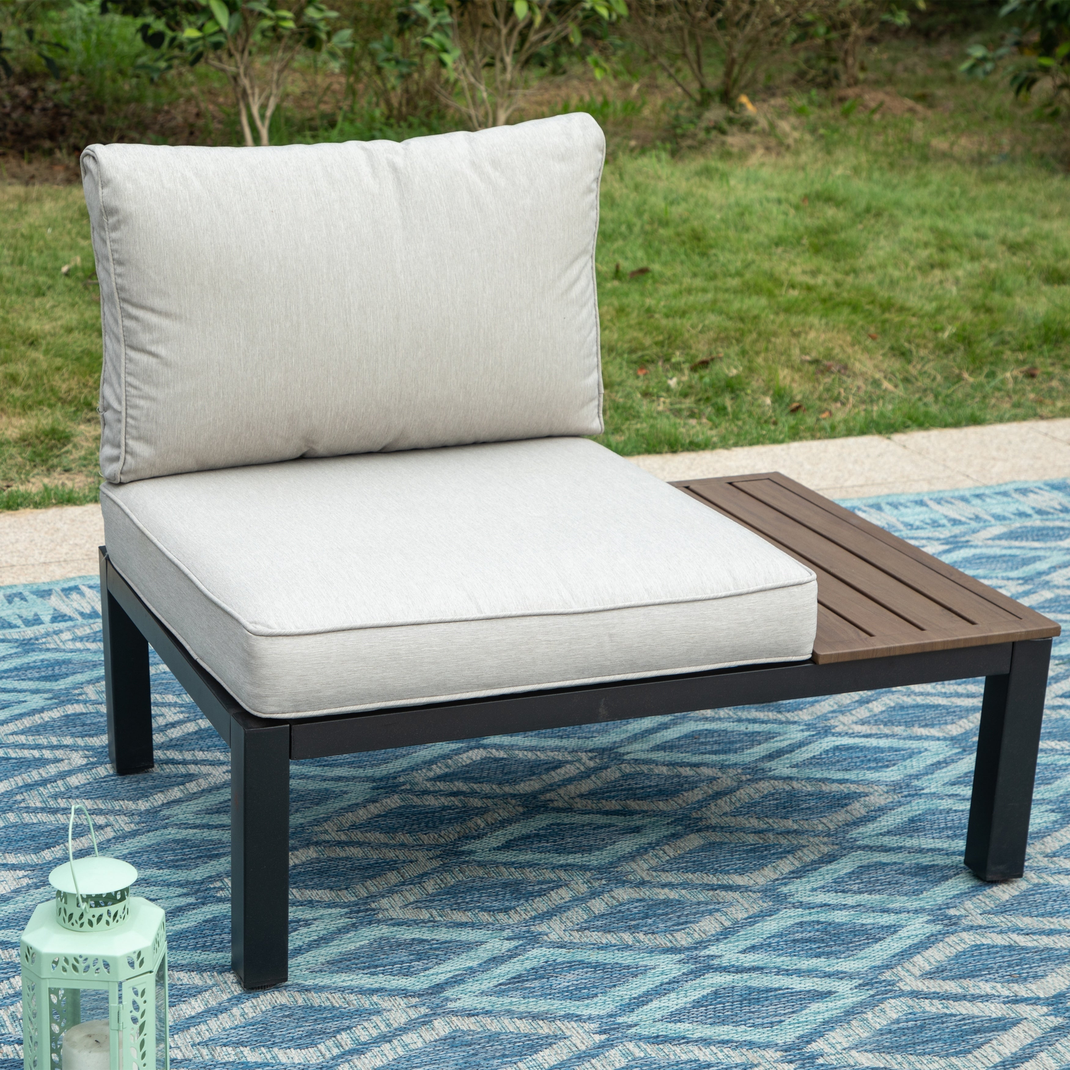 Ensemble de canapés sectionnels de patio 10 places, cadre en acier avec revêtement électrolytique, ensembles de conversation avec table d'appoint intégrée, coussin gris