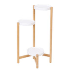 Support d'angle haut en bambou à 3 niveaux pour plantes, présentoir d'intérieur et d'extérieur
