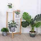 Support d'angle haut en bambou à 3 niveaux pour plantes, présentoir d'intérieur et d'extérieur