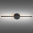 Applique murale linéaire moderne à 1 ampoule, noire, dorée et nickel, à LED, à intensité variable, pour salle de bain