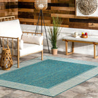 Tapis d'intérieur/extérieur classique à bordures Nuloom Leah