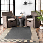 Tapis d'intérieur/extérieur classique à bordures Nuloom Leah