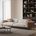 Canapé polyvalent en bois massif compressible de 111,81 pouces pour un style de vie moderne, 4 places