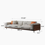 Canapé polyvalent en bois massif compressible de 111,81 pouces pour un style de vie moderne, 4 places
