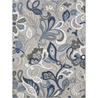 Tapis d'intérieur/extérieur texturé floral Domani Napa