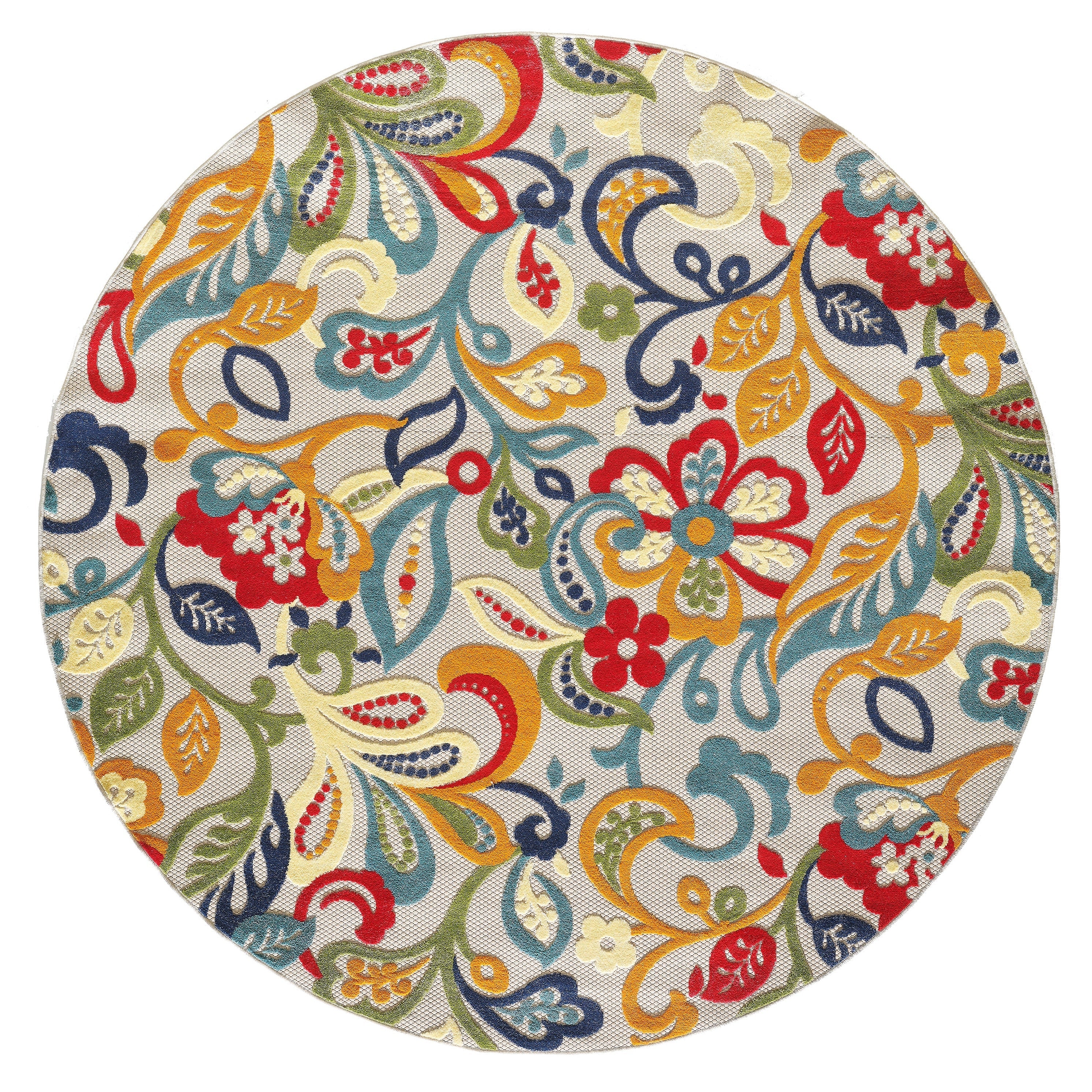 Tapis d'intérieur/extérieur texturé floral Domani Napa