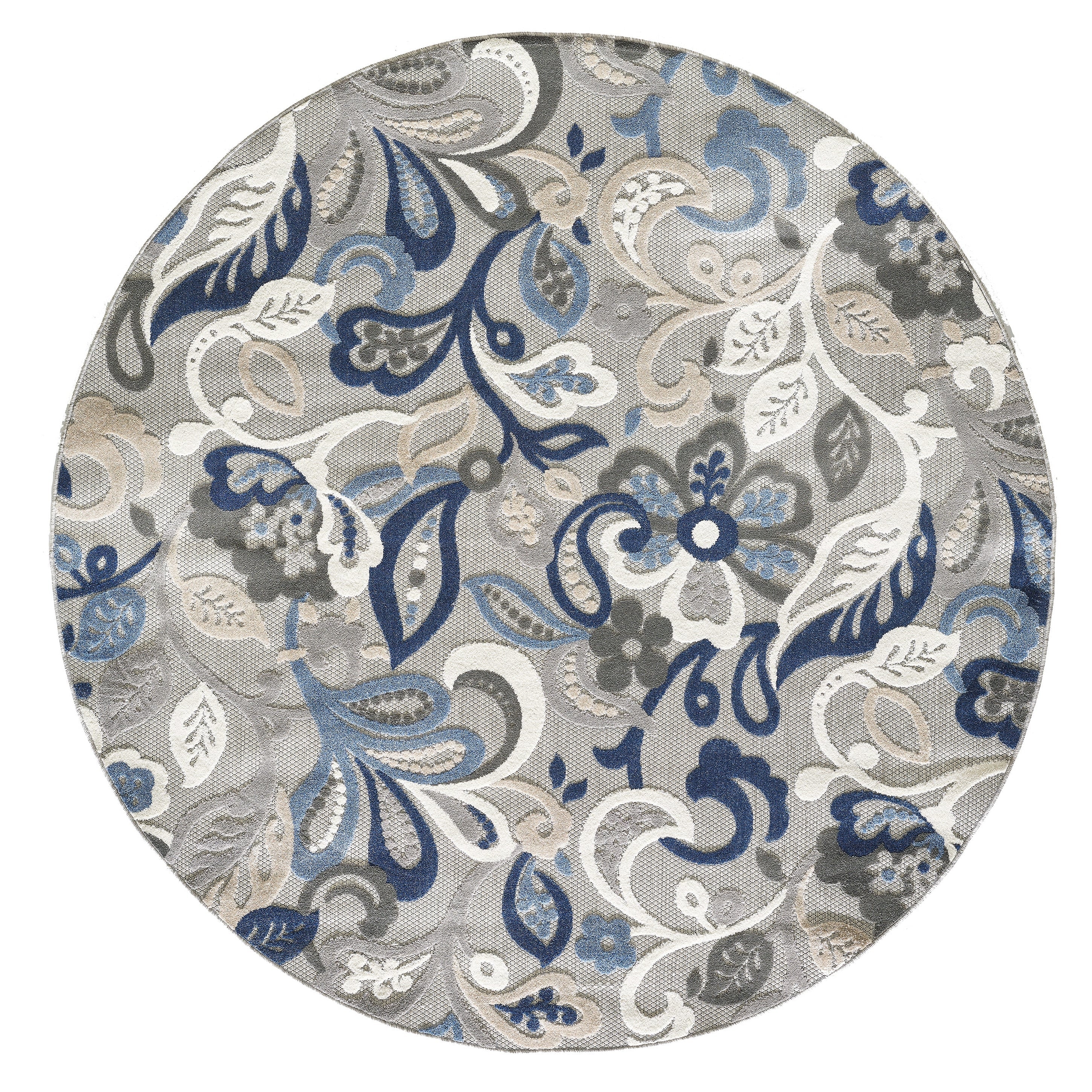 Tapis d'intérieur/extérieur texturé floral Domani Napa