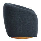 Fauteuil en tissu Chennie, bleu marine