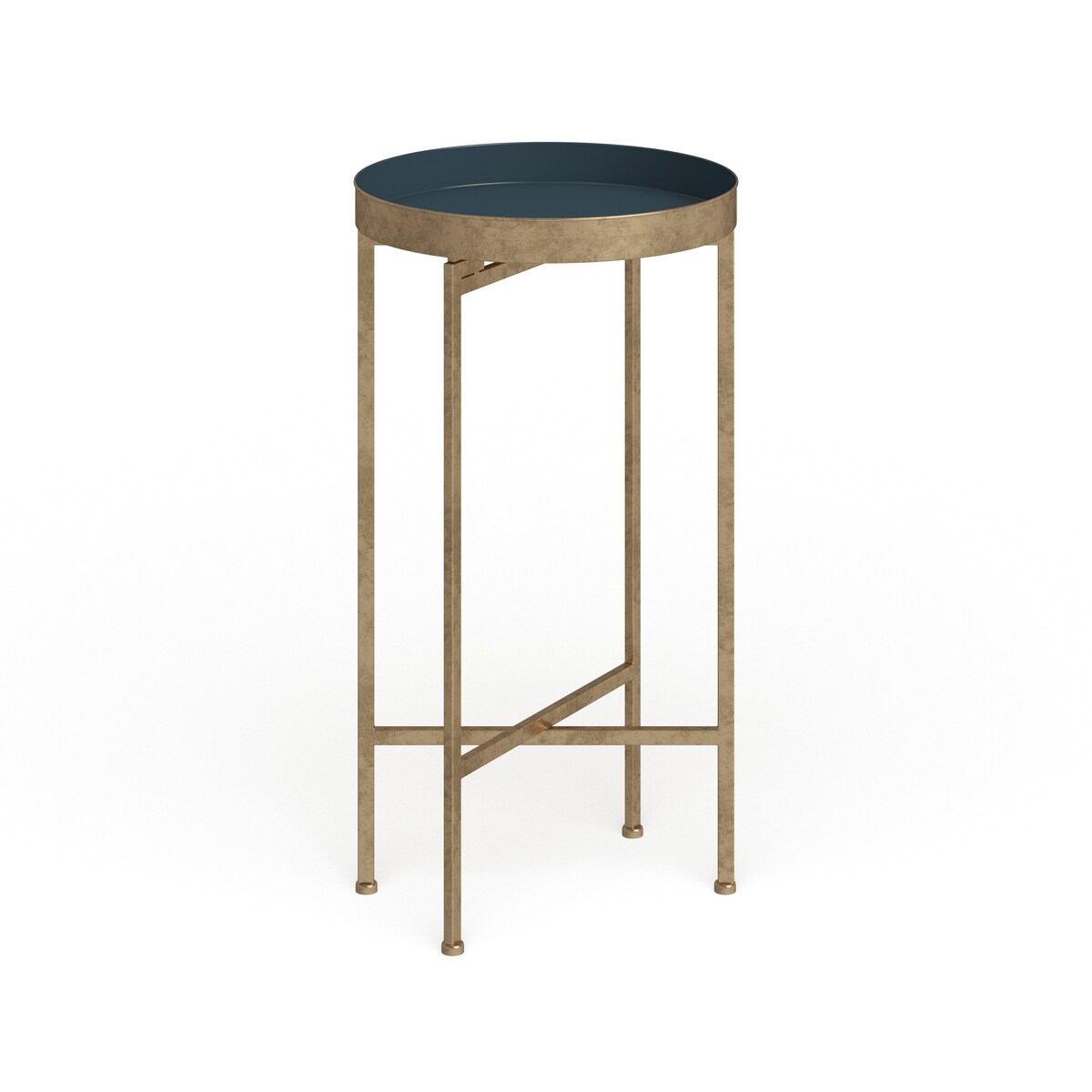 Table d'appoint ronde pliable en métal Kate and Laurel Celia - 14 x 14 x 26