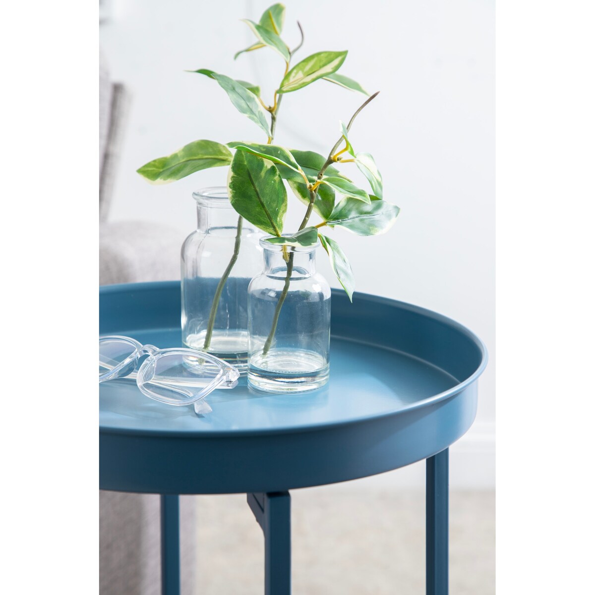 Table d'appoint ronde pliable en métal Kate and Laurel Celia - 14 x 14 x 26